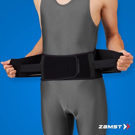 Zamst ZW-5 Sports Back Brace With Integrated Auxiliary Belt-for Golf, Tennis, Baseball, Basketball, Volleyball, Ice Hockey, Pickleball-Black, Small