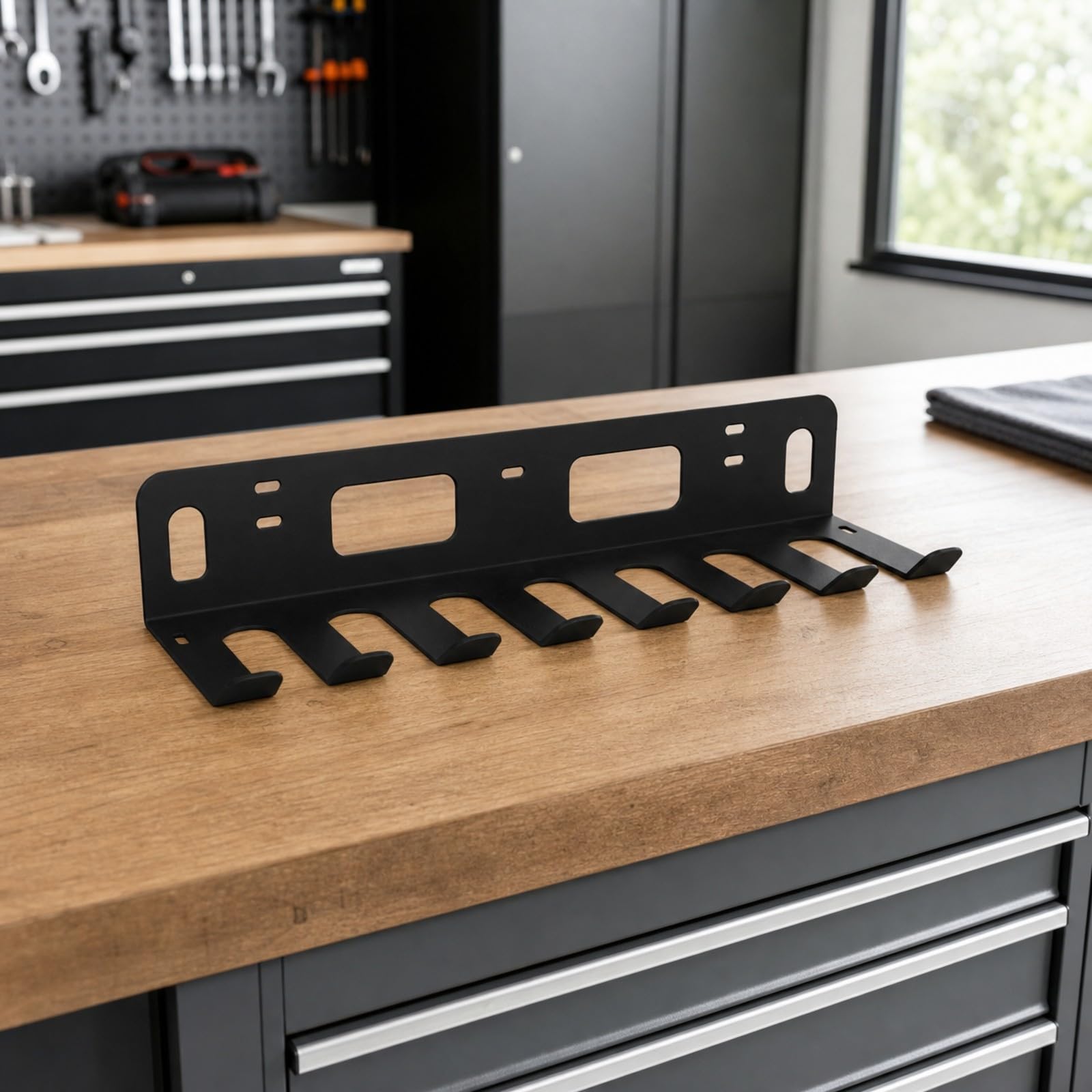 Baoblaze Rastrelliera da Parete per Attrezzi attività Fisica Acciaio Nero Elastici e Corde da Palestra con Moschettoni Resistente Ruggine per Garage