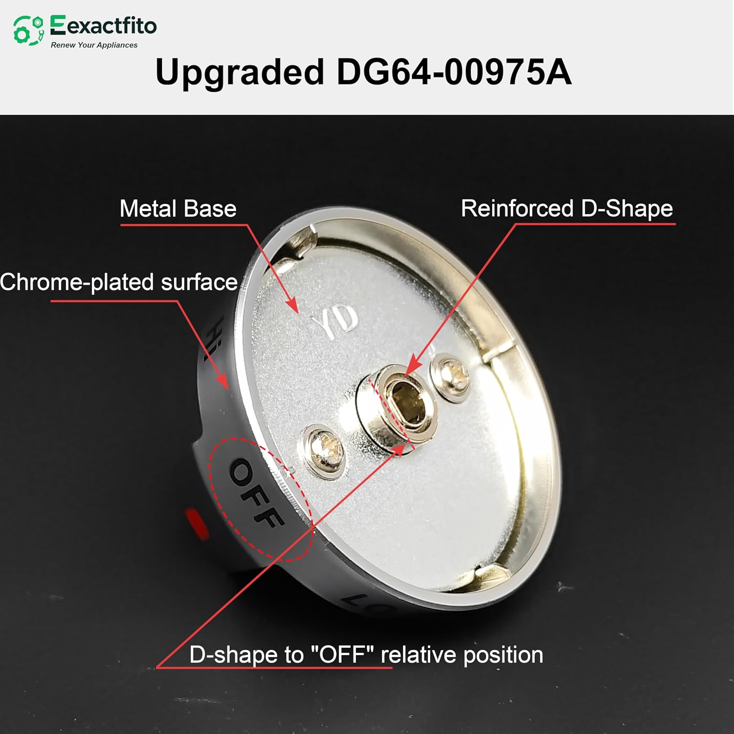Upgraded Samsung Stove Knob Replacement DG94-03443, DG94-04397 for Samsung NE/NX9000T Series | 1 Year Warranty, Replaces DG64-00975A, DG94-04396A, DG94-04396B, DG94-04397A, NX60BB851112AA,NX60CB831512AA etc