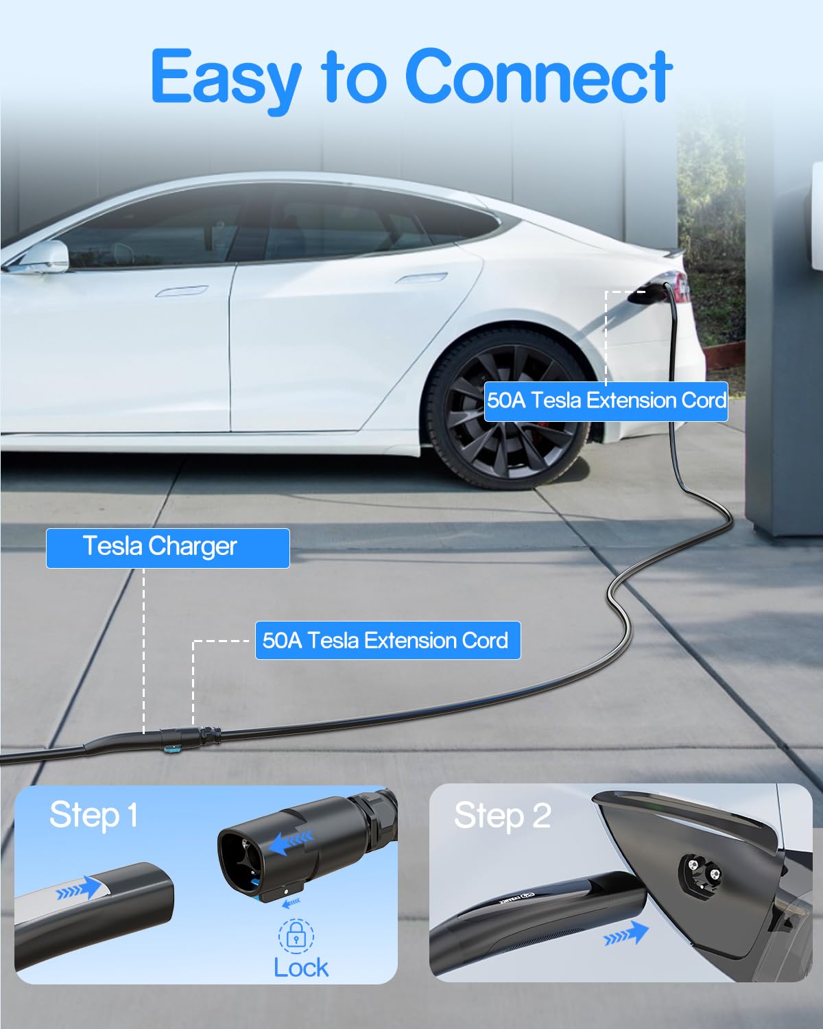 Amazon.co.jp: Tesla 延長コード 21フィート 50アンペア Tesla充電 