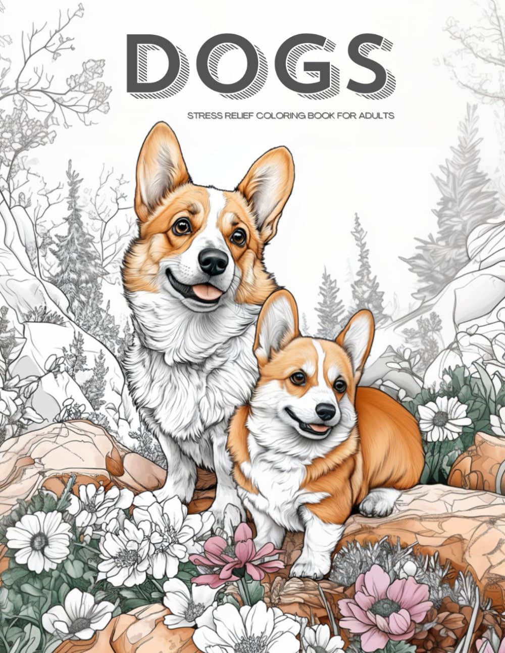 Realistic Dogs and Landscapes Coloring Book, a Nature & Wildlife Coloring Activity for Teens, Adults & Seniors: Grayscale Cute Puppies, Pets, Animals ... Book Set for Teens Adults and Seniors)
