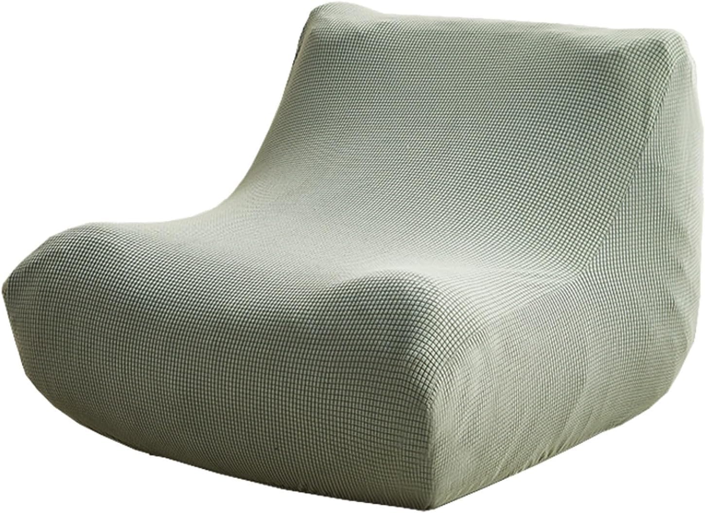 HACLEN Lazy Floor Sofa Cover 1 Seater, Stretch Fireside Chair Cover Washable Armless Bean Bag Chair Slipcover with Elastic Bottom Couch Covers (green,one size)