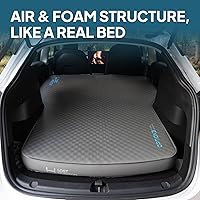 Vista 2 de LOSTHORIZON Colchón de aire de camping con espuma para Tesla, colchoneta de dormir autoinflable con saco de bomba, 4.5 pulgadas de grosor, R-Value