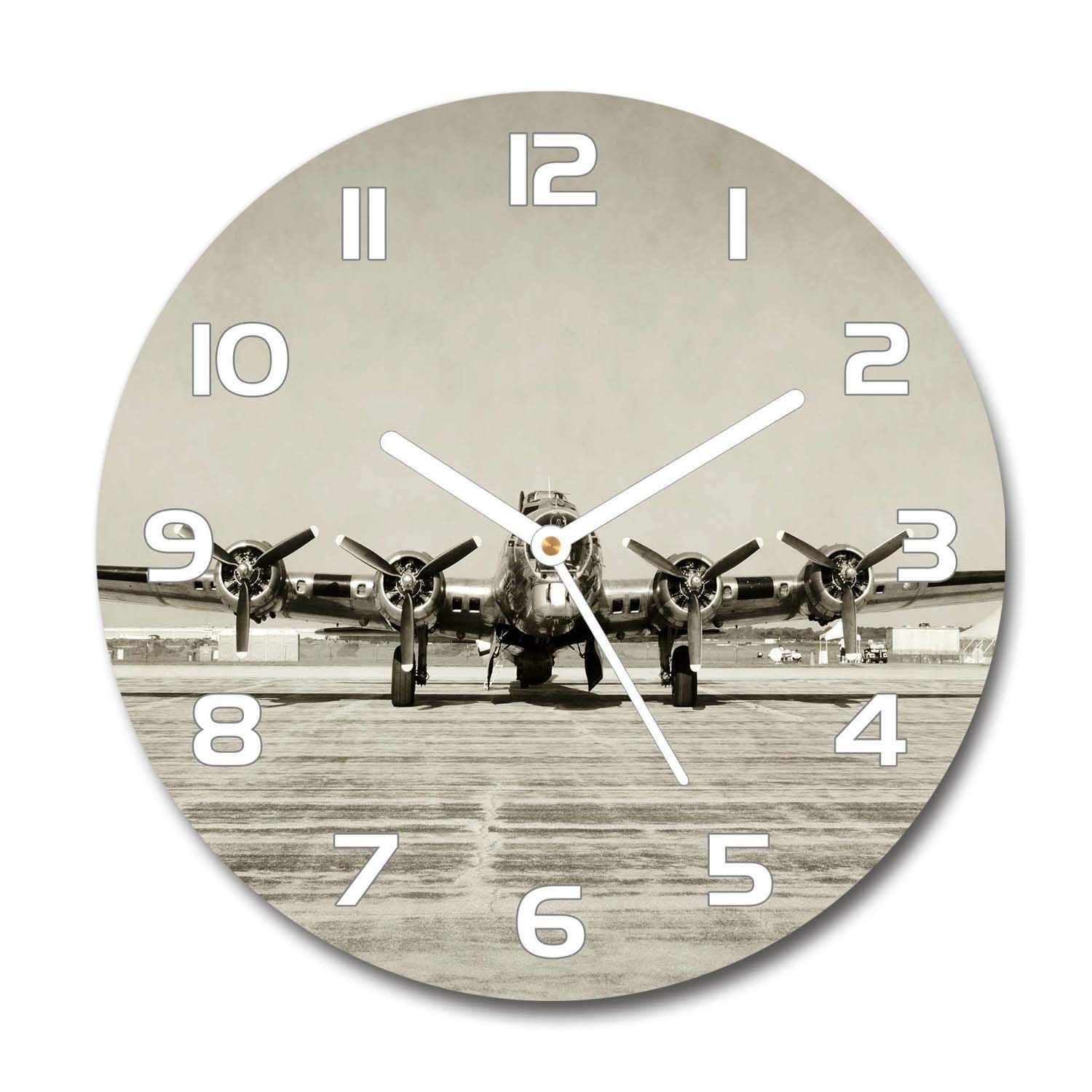 Horloge en verre haut de gamme Tulup 60x60cm salon design vieux bombardier