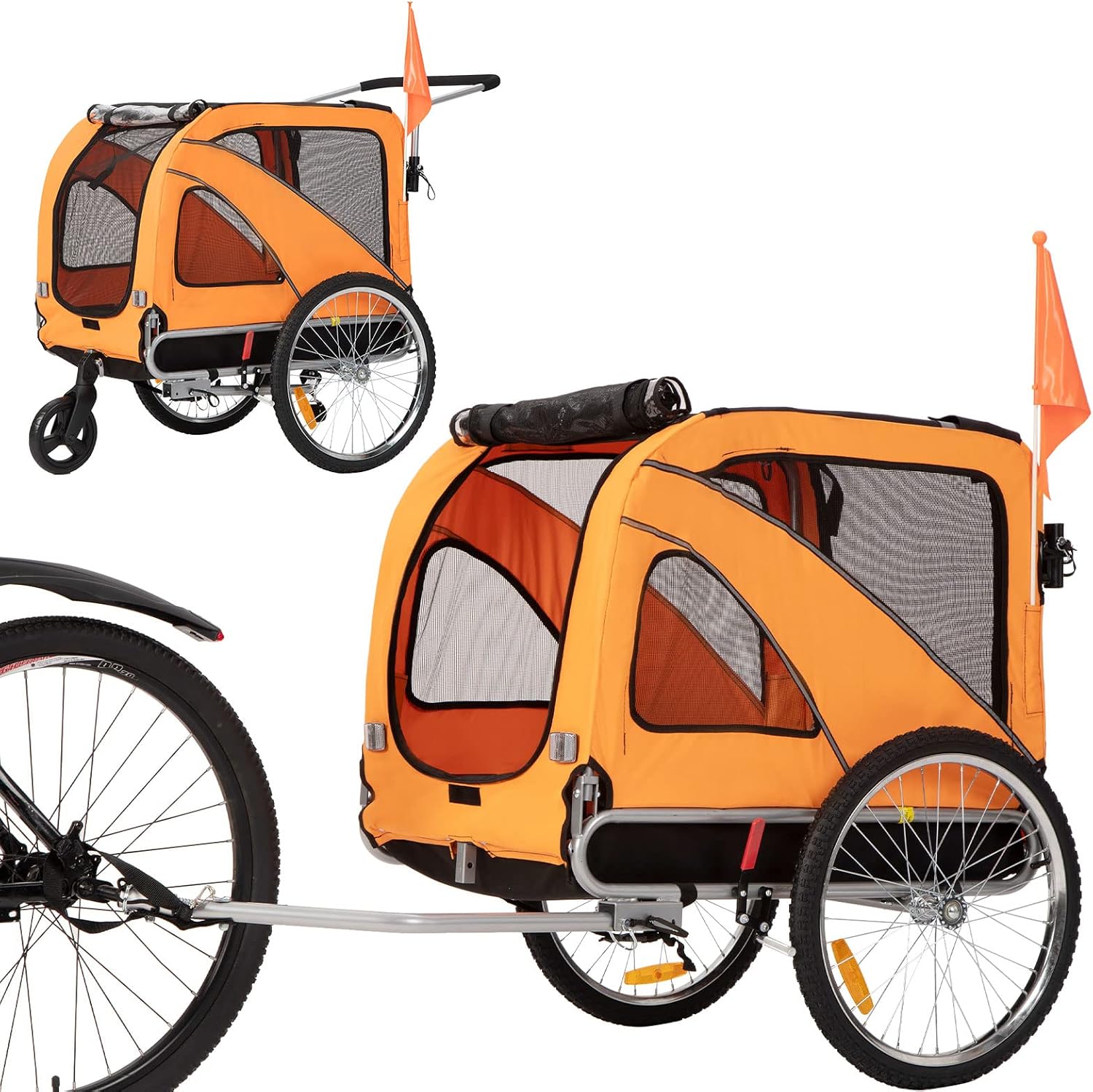 Sepnine 2 in1 Large Pet Dog Bike Trailer Bicycle Trailer and Jogger