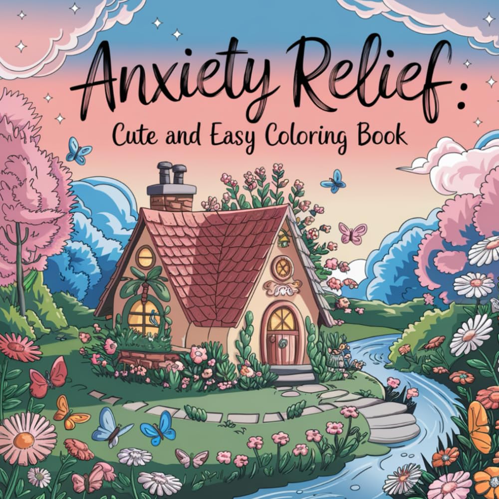 Anxiety Relief: Bold and Easy Calming Designs for Mindfulness, Stress Free Relaxation, and Peaceful Fun with Cute Animals and Soothing Patterns Coloring Book For Kids