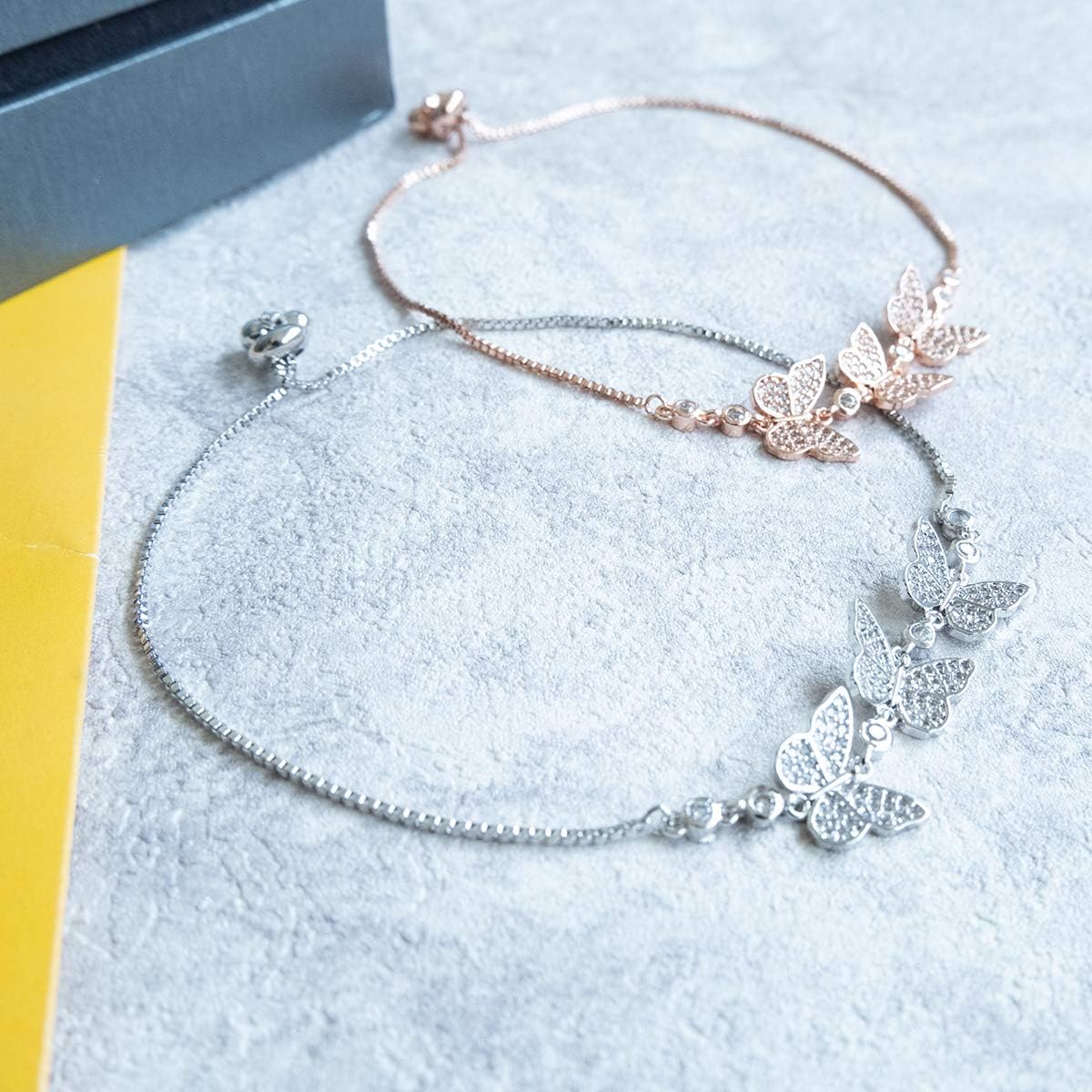 YOMEGO 14K Adjustable Chain Bracelets Birthday Gifts Butterfly Charm Bracelets for Teen Girls and 20th 30th 40th 50th Women,Daughter Sisters: Clothing, Shoes & Jewelry