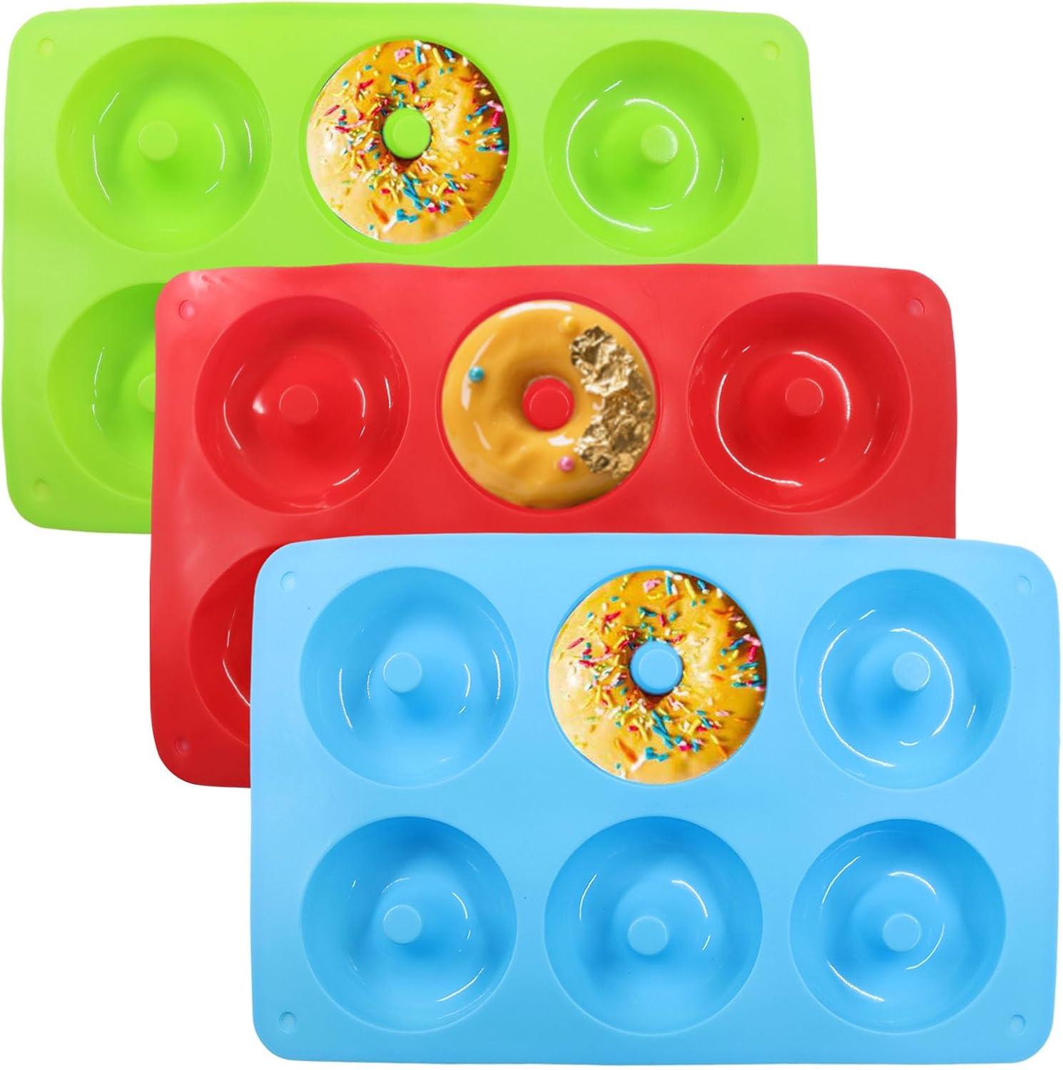Non-Stick Doughnut Pan Set of 3, Multiple Styles