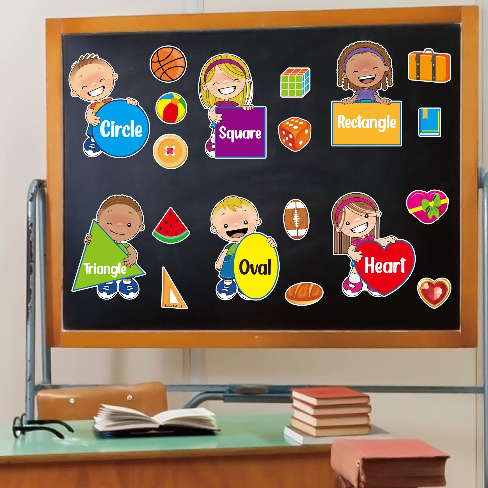 32 Pieces Shapes Classroom Posters Shapes Bulletin Board Set 100 ...
