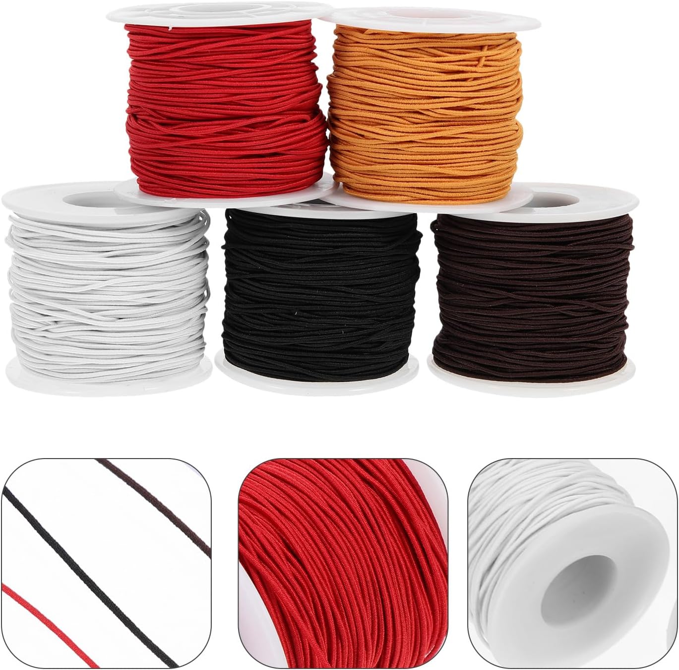 Bracelet Making Elastic Cord 5 Rolls, 1mm Strong Jewelry Thread
