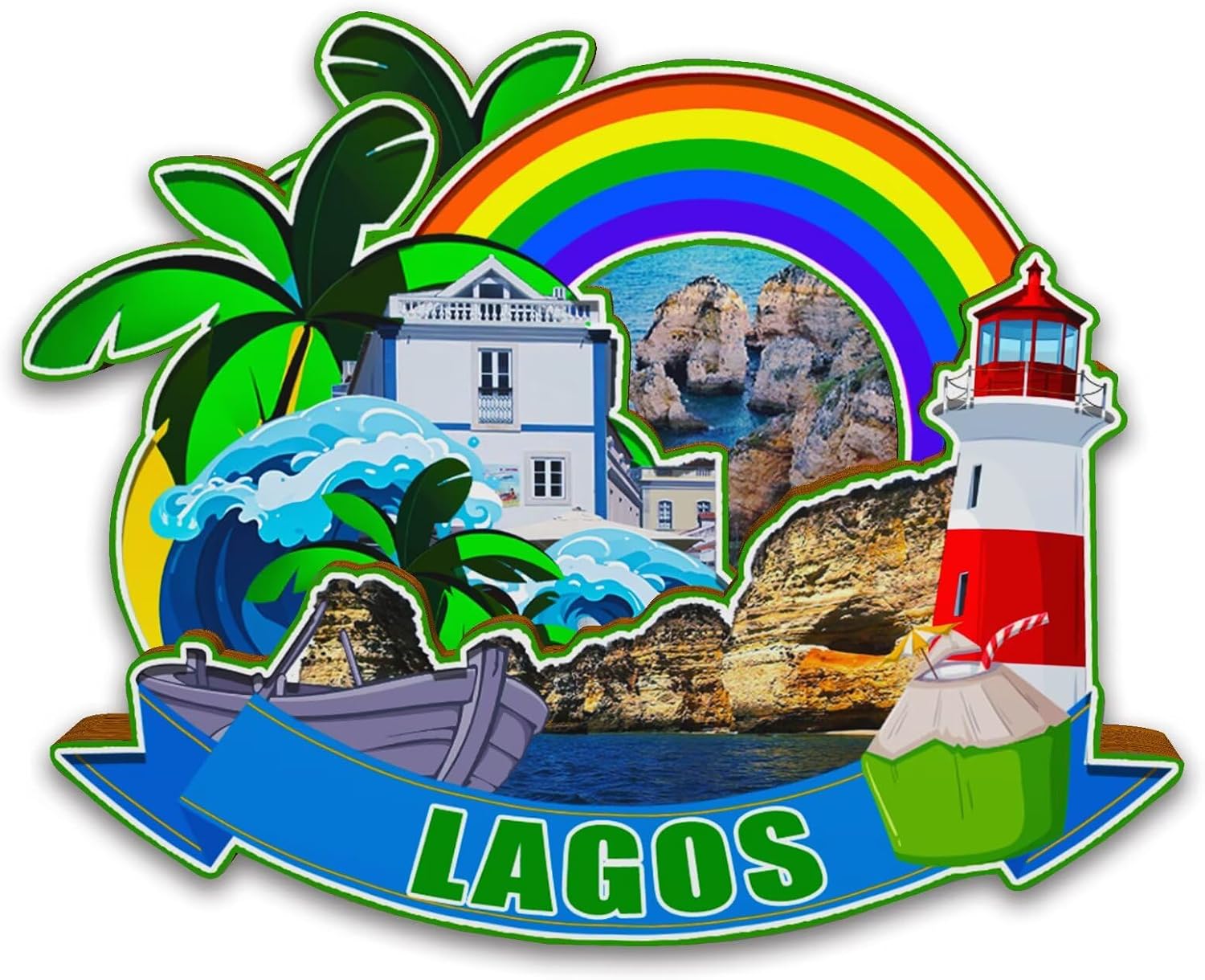 Lagos Portugal Fridge Magnet Wooden 3D Landmarks Travel Collectible Souvenirs Decoration Handmade Refrigerator Magnet -6122