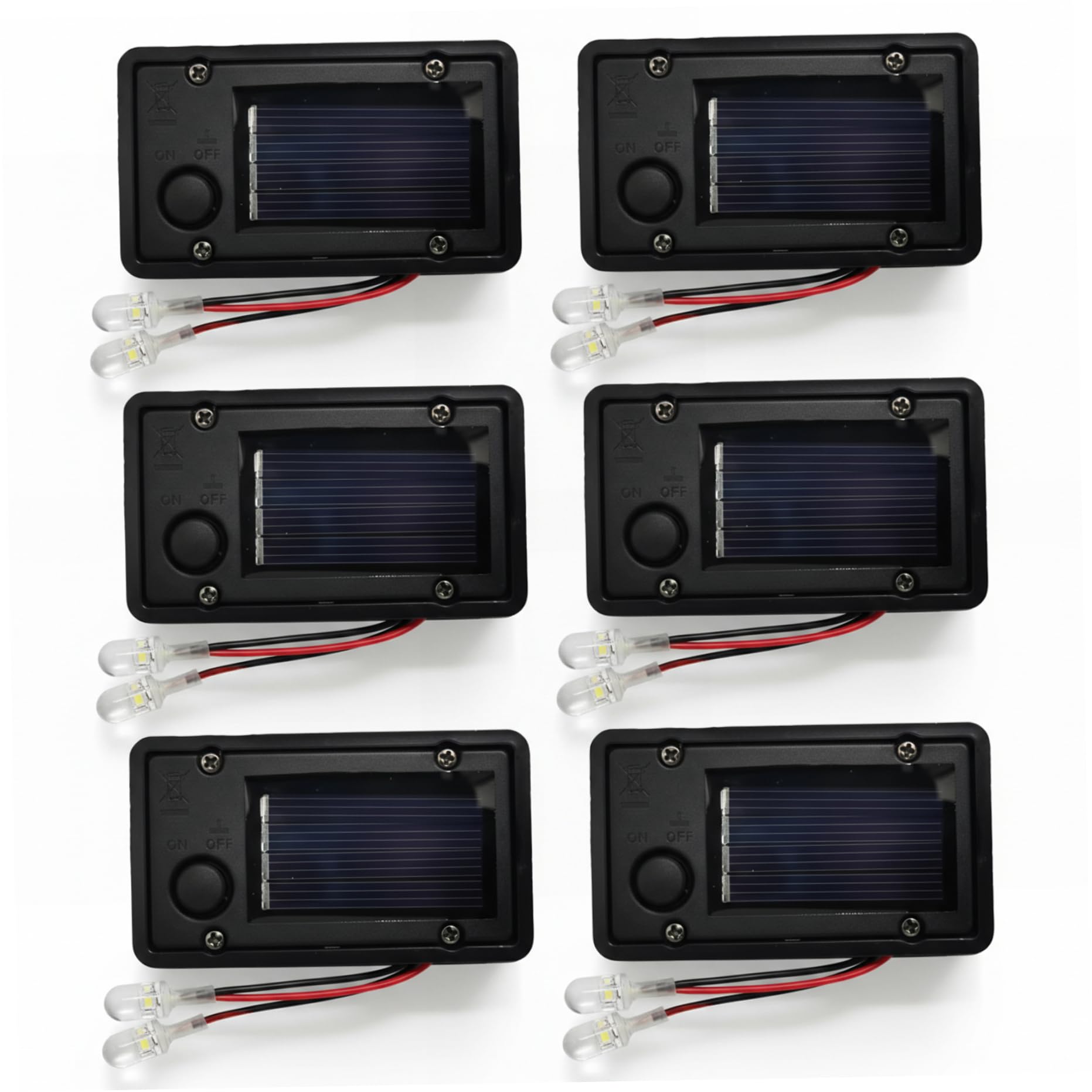 AwnsIMfreien Replacement Solar Light Units, 6-Pack Solar Light Replacement Tops, 4x7cm Waterproof Panels with Warm White LED for Outdoor Garden Lights, Parts
