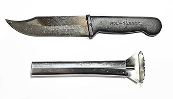 Chirava Steel Coconut Grater and One Kitchen Knife |Chirava Coconut Scraper Manual Steel Handle | Handheld Coconut Peeler Scrapper