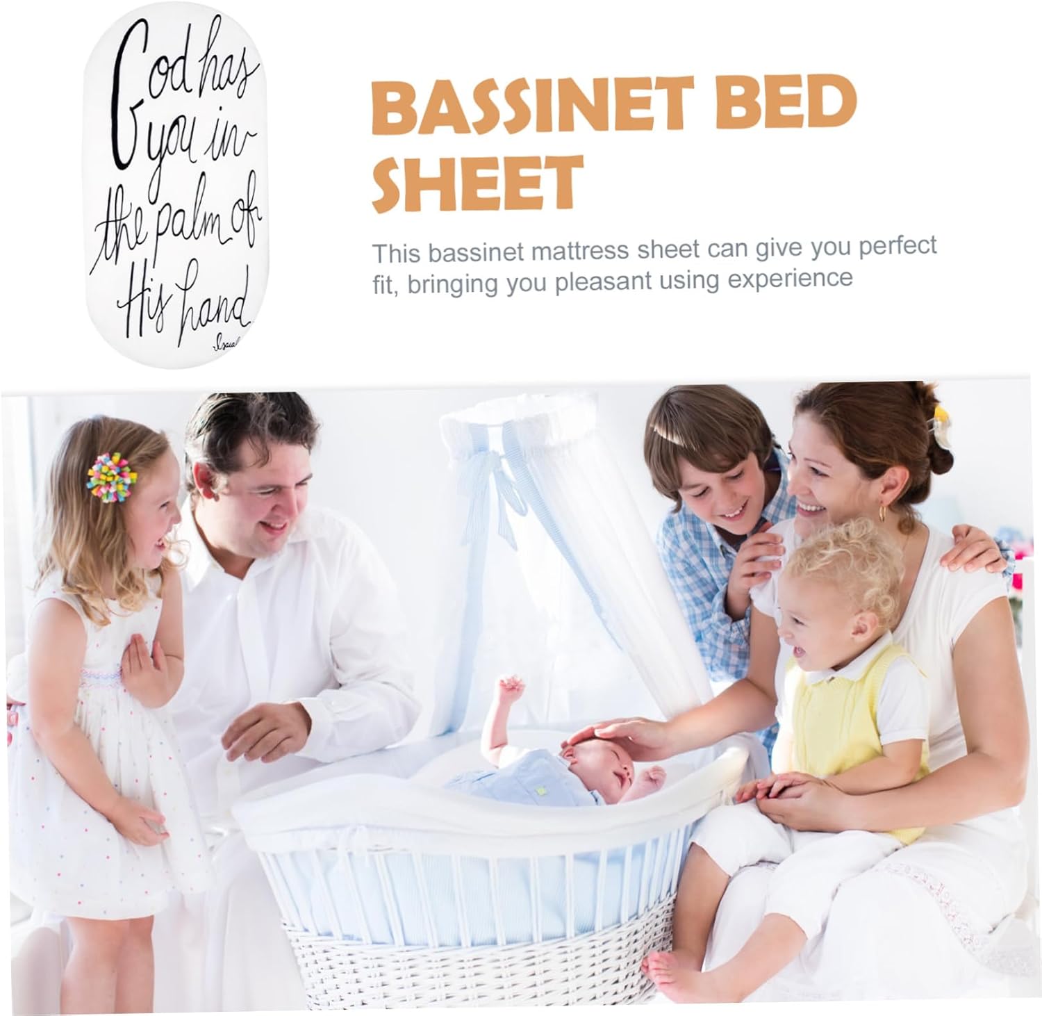 GARVALON Fitted Bassinet Sheets for Boy Breathable Knitted Elastic Mattress Cover Comfortable and Machine Washable Crib Sheet for Nursery Decor