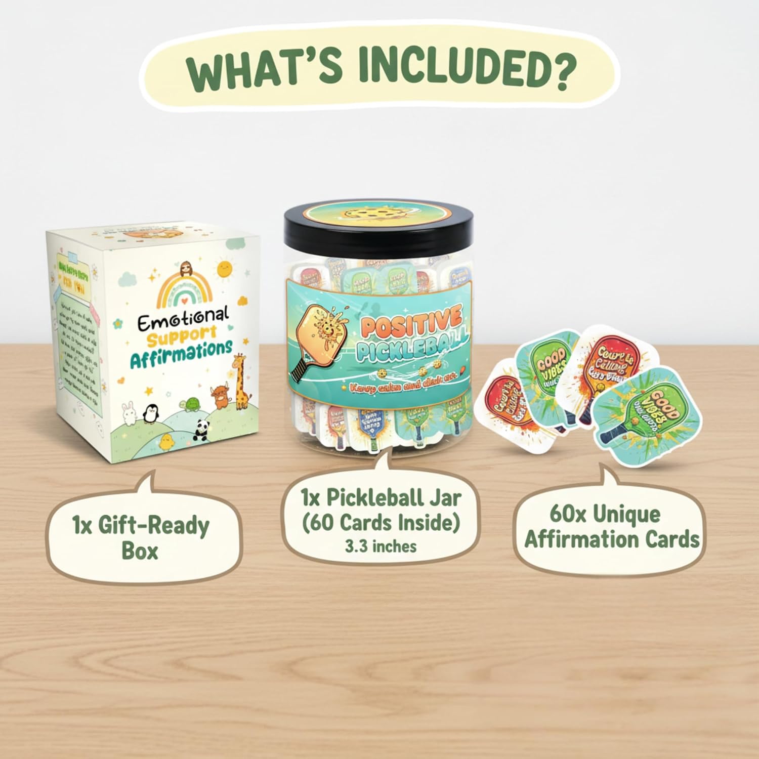 Positive Pickleball Jar With 60 Affirmation Cards, Emotional Support, Funny Pickleball Gifts for Women, Cute Pickleball Ball Paddles Decorations image 4