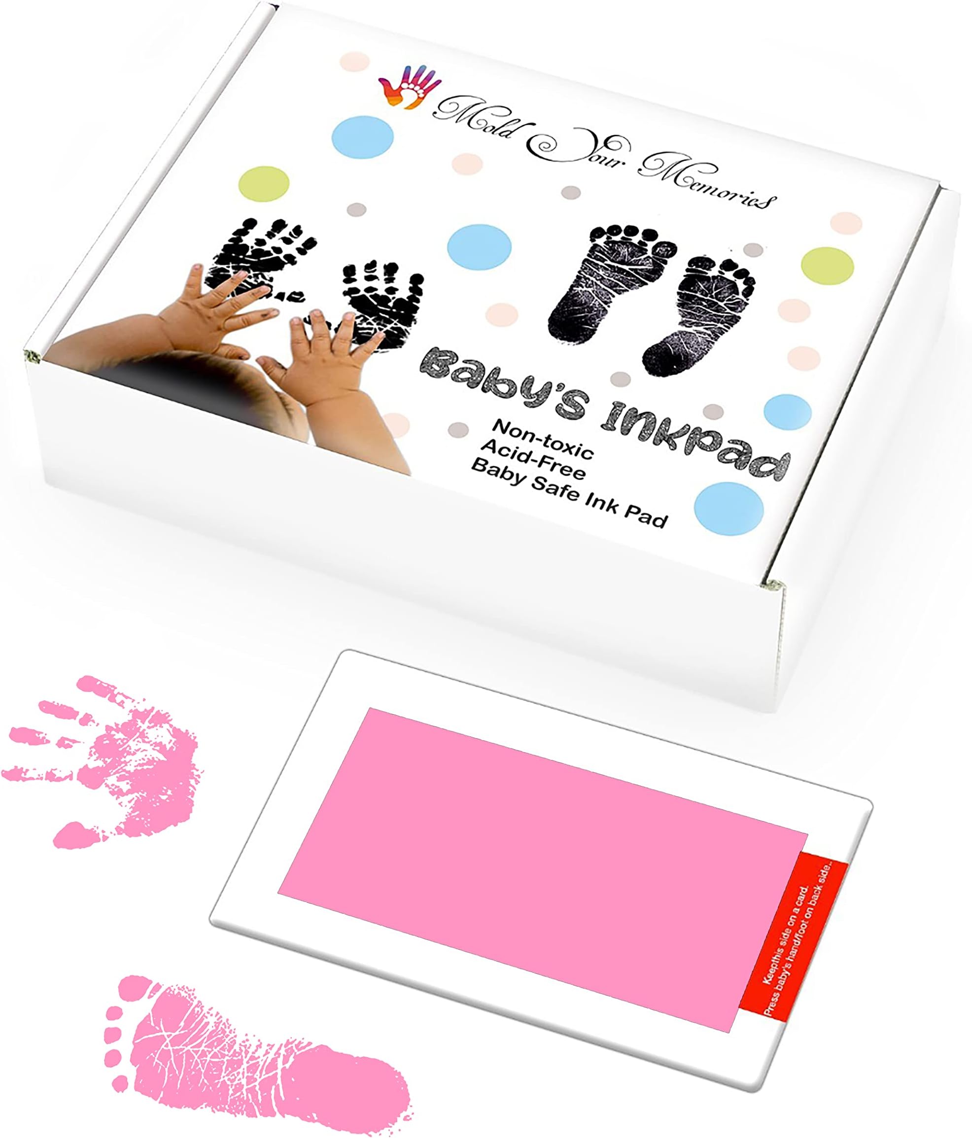 Baby Inkless handprint and footprint kit. Baby skin safe ink pad for hand and feet impression. Baby imprint kit for Newborn Gifting, Baby records, Baby first memory.