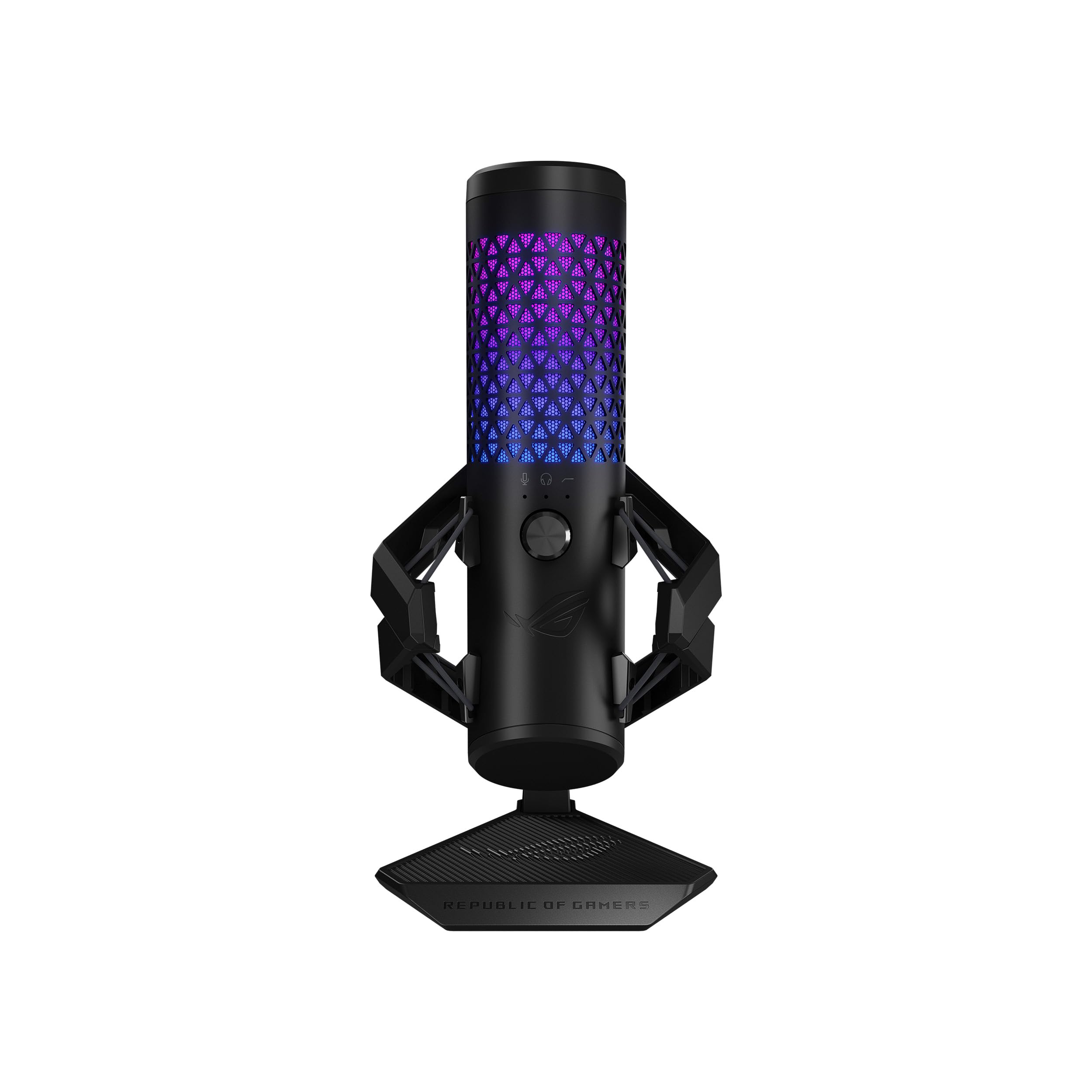 ASUSROG Carnyx USB Gaming Microphone (25mm Condenser Capsule, 192kHz/24-bit, Cardioid, high-Pass Filter, Built-in pop Filter, Metal Shock Mount, one-Touch Mute, USB, Aura Sync RGB)- Black