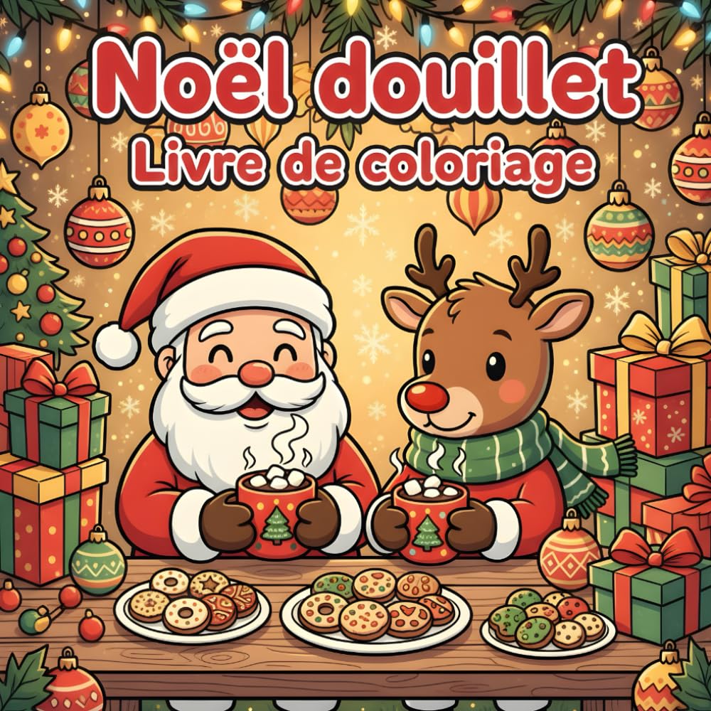 Livre de Coloriage de Noël Douillet: 42 dessins hivernaux et festifs pour adultes et enfants | Moments de détente et de créativité