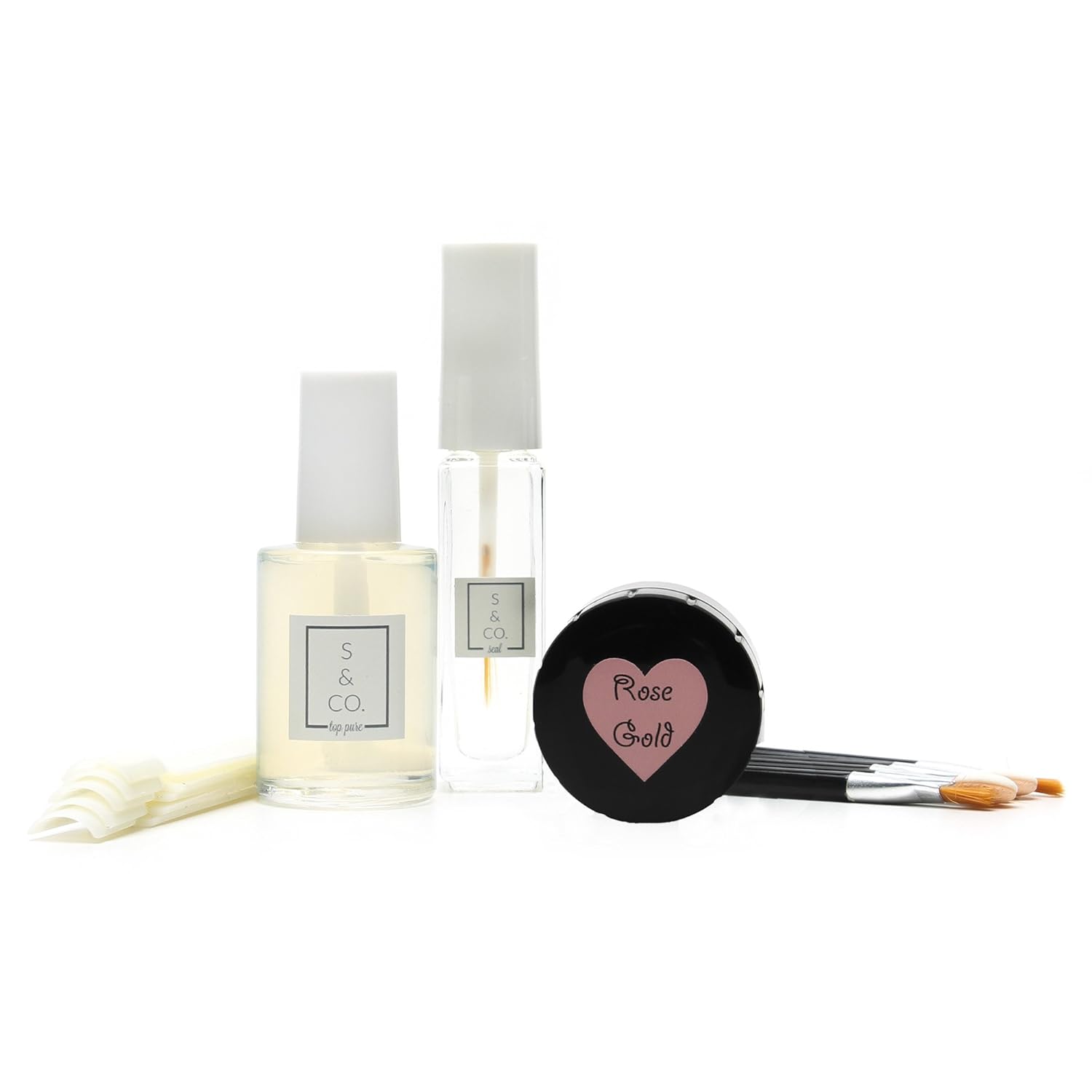 REGULAR POLISH (NOT GEL/NO LAMP NEEDED) ROSE GOLD Chrome Pure Powder, Magic Powder, Mirror Powder silver KIT for Nails
