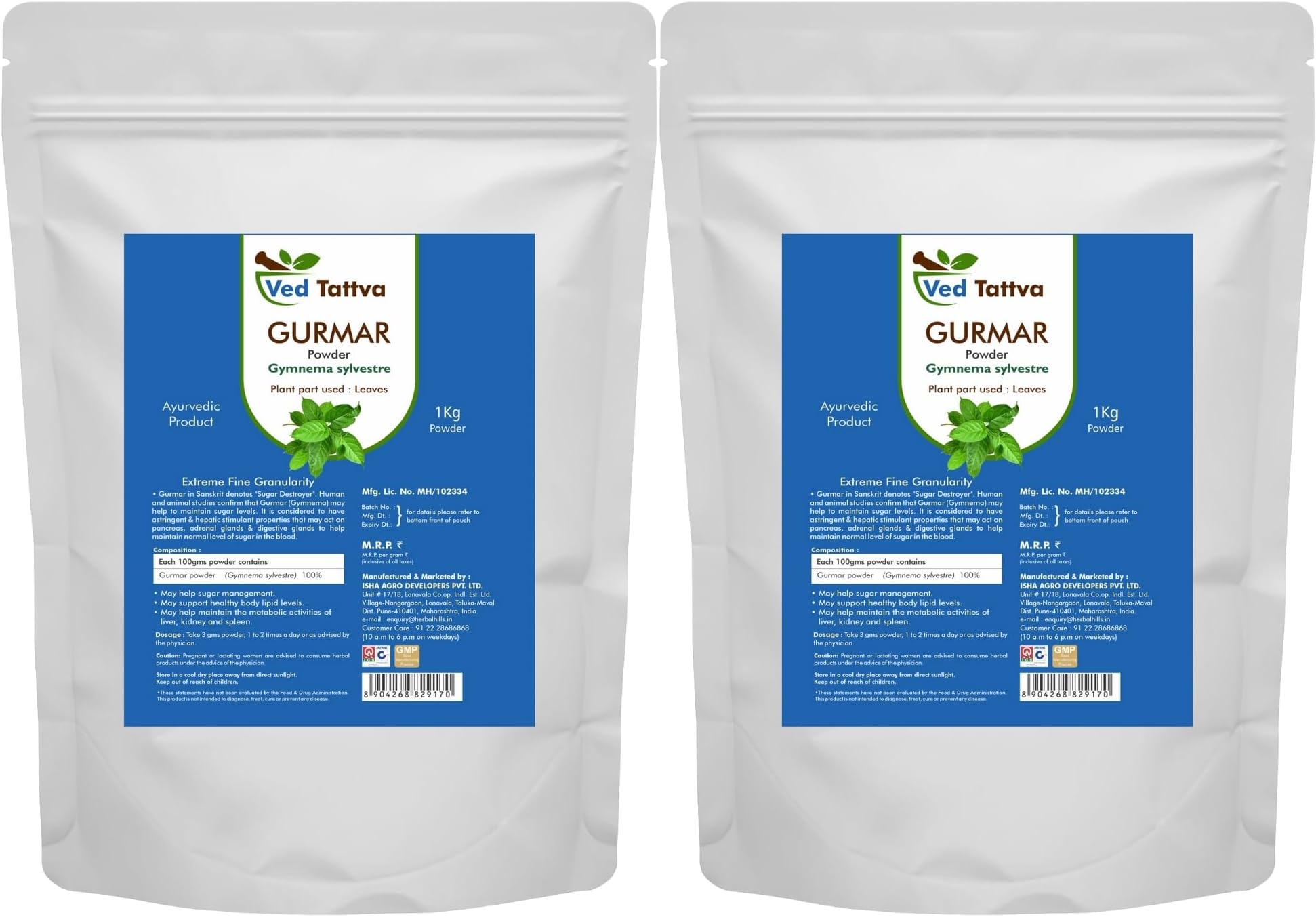 Gurmar Powder (1 Kg Pack of 2)