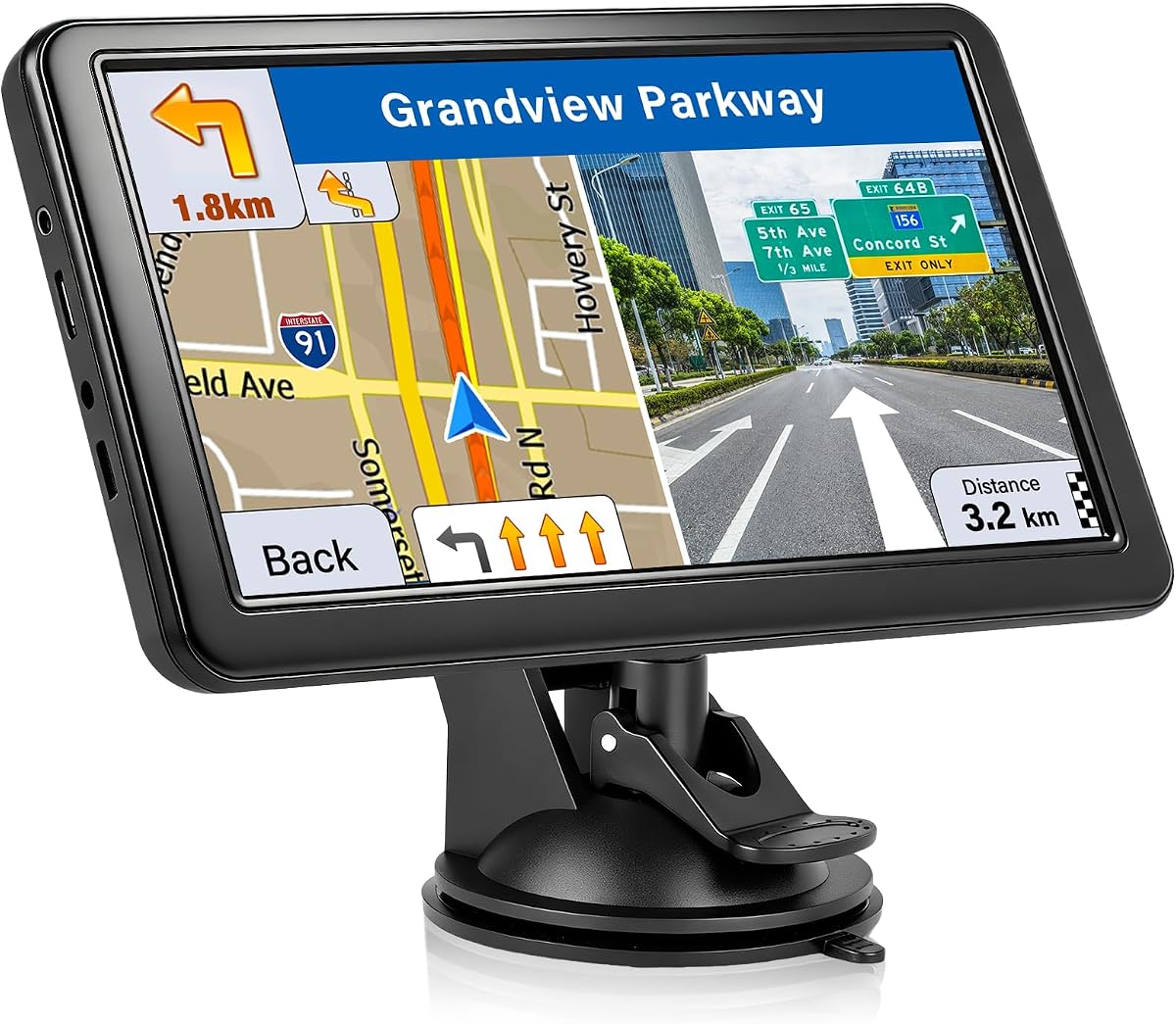 GPS Navigator for Car Truck RV, 7" Touchscreen, 2026 Maps | 7" GPS Navigator for Car, Truck & RV with 2026 Maps, Truck Routing, Voice Guidance and Free Updates