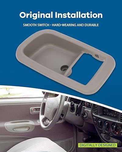 Miniatura 3 de LUJUNTEC Manijas de puerta interiores delantera interior lado izquierdo del conductor para 2000-2006 para Toyota Tundra - 2 piezas grises -