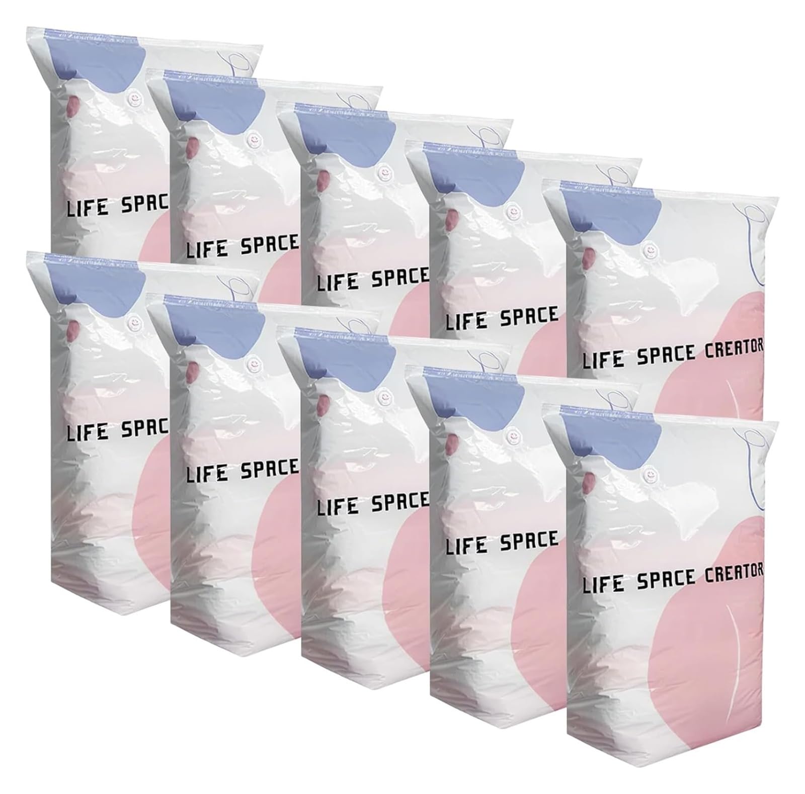 Pump-Free Vacuum Storage Bags, 2026 New Cube Space-Saving Compression Bags, Upgraded Large 3D Pump-Free Vacuum Storage Bags for Clothing, Duvets & Blankets(10PCS,(80 * 100 * 38CM))