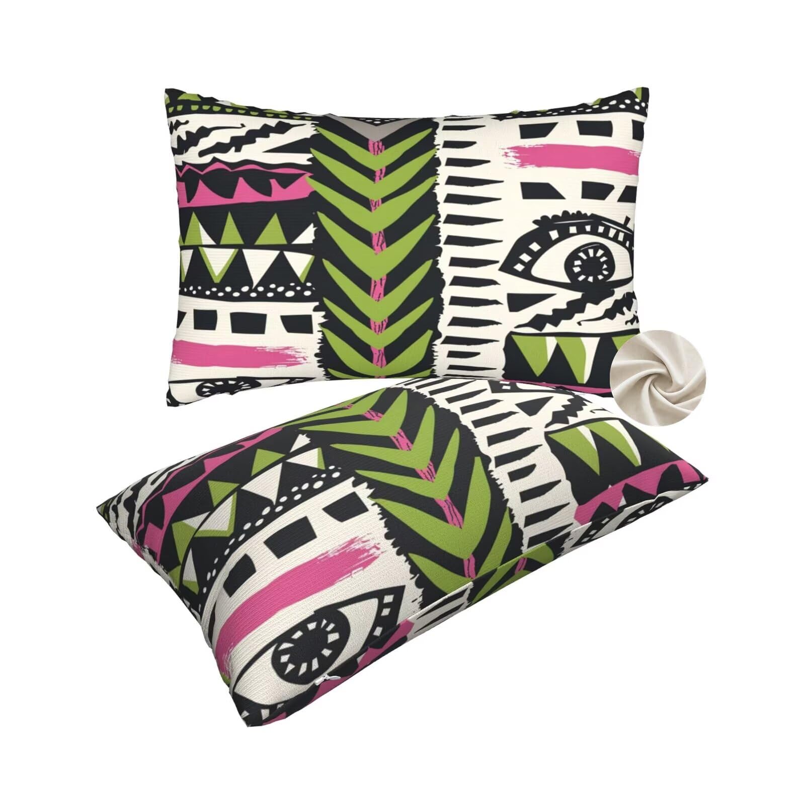 Housses de coussin 50x80 cm lot de 2 vintage pour canapé de salon