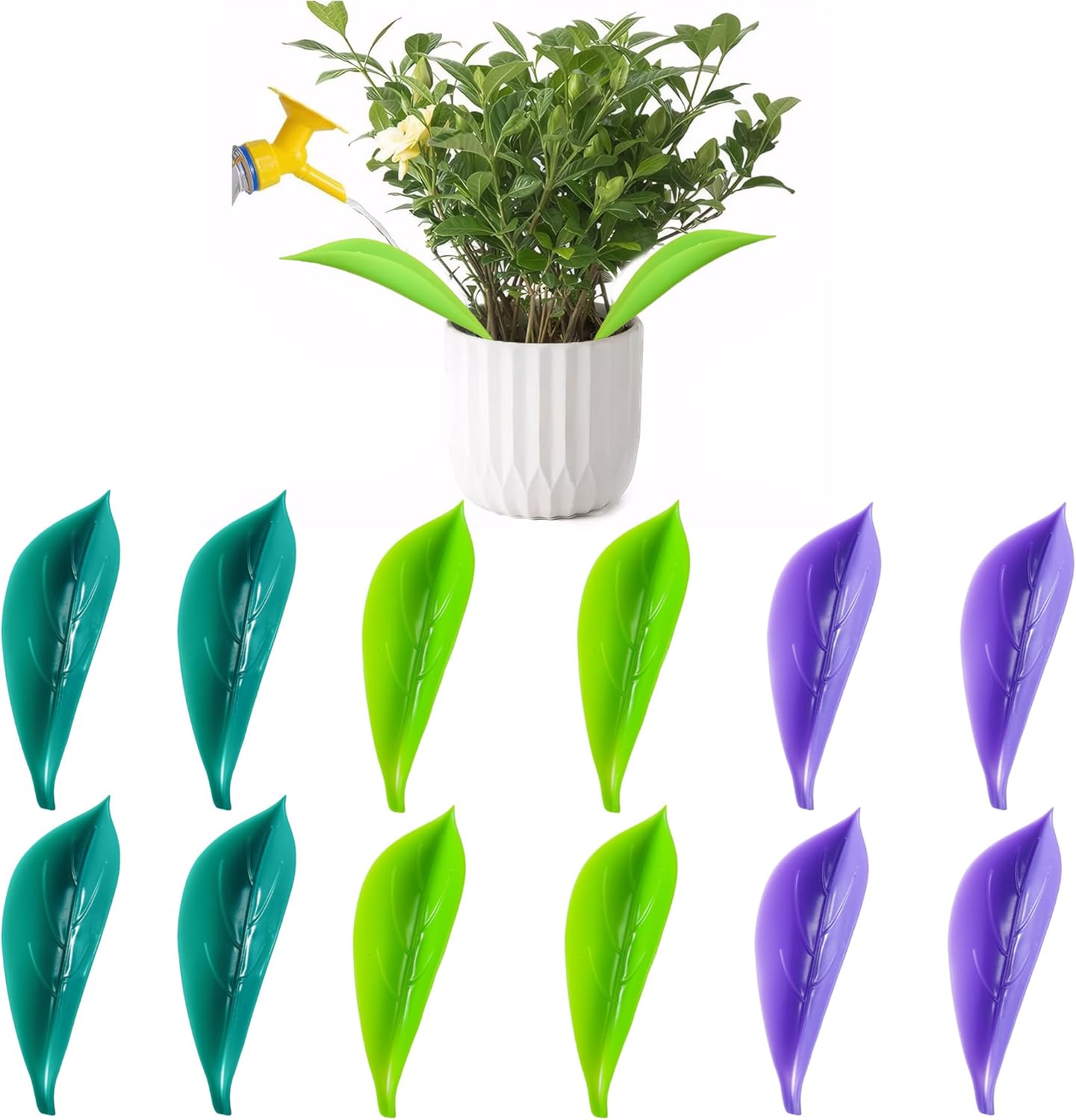 LIGHUFEIC 12PCS Plant Watering Funnel Devices,LeafShaped