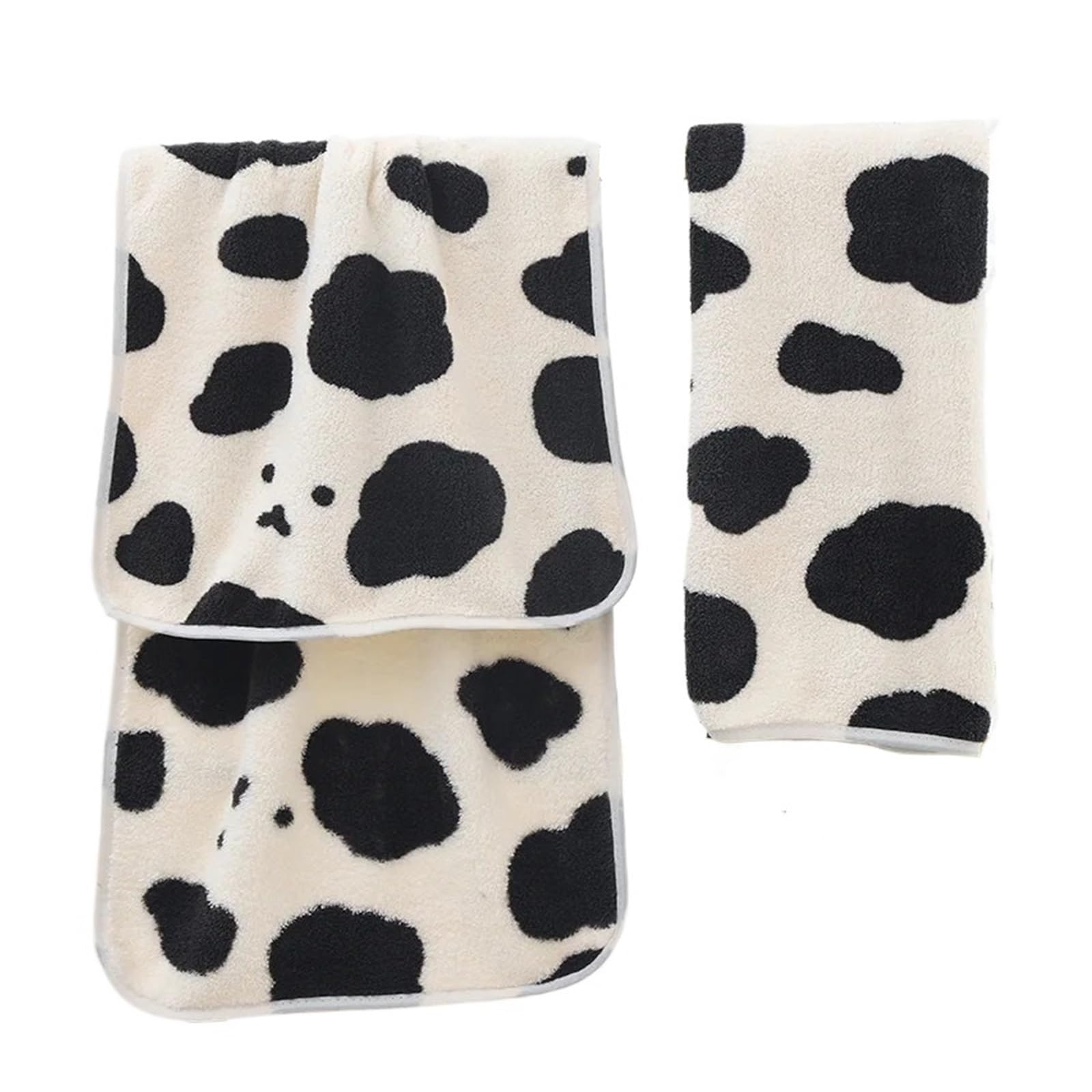 FGUJSUR Bath Towel Cute Cow Coral Plush Towel Bath Thickened Water Absorbent High Density Set For Home And Daily Necessities(Towel and bath towel)