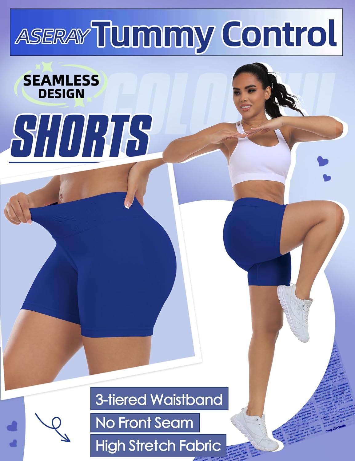 Seamless Gym Workout Shorts Women Scrunch Butt Lifting Biker Yoga Shorts for Women Tummy Control 4.5" - Image 4