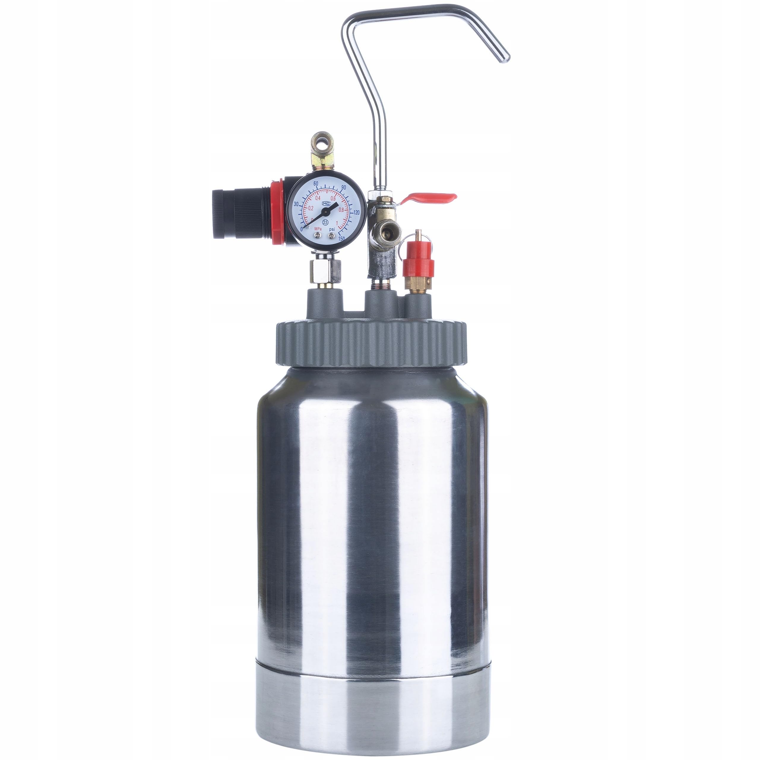 Wysokociśnieniowy pistolet natryskowy z pojemnikiem 2 l – pistolet natryskowy aluminium/stal, półmaska 6200 z filtrami, kombinezon ochronny, 17-częściowy zestaw do czyszczenia | akcesoria malarskie i