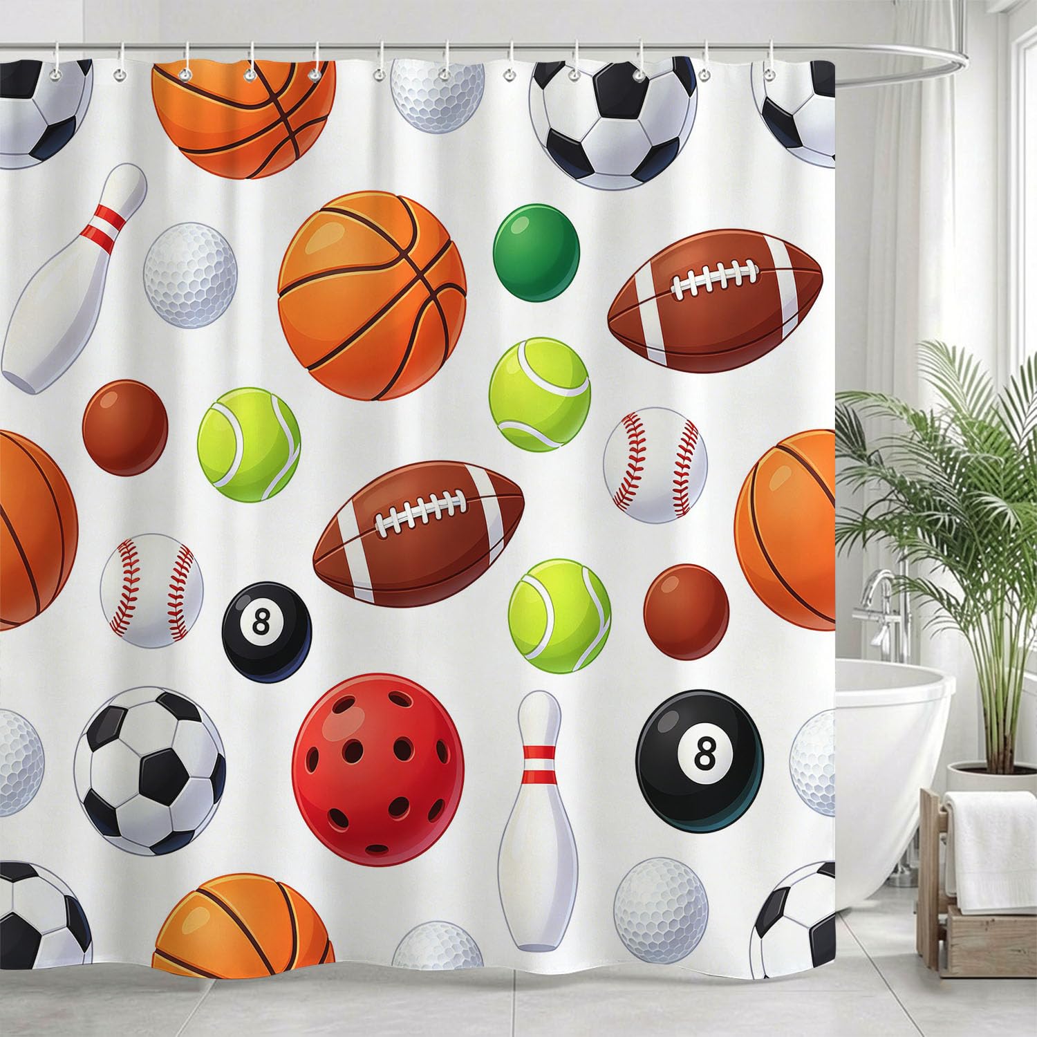 Adieu moisissure : rideau de douche football 180x200 cm imperméable