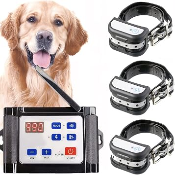 Wireless Dog Fence, Electric Dog Fence & Remote Training Collar 2-in-1, Pet Containment System Dog Boundary Container, Adjustable Control Range, Waterproof Rechargeable Collar, for All Dogs,for3dogs