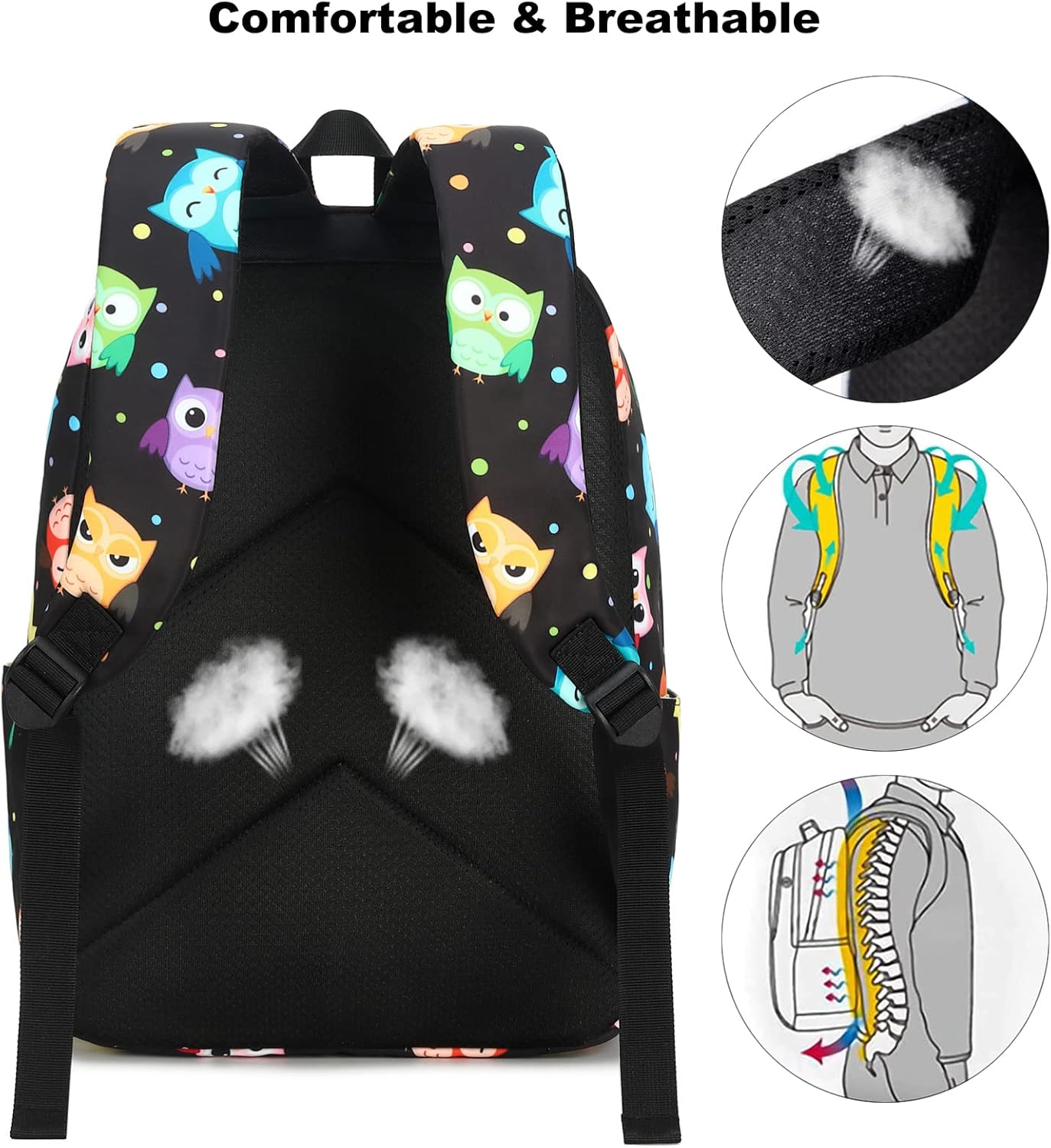 School Backpack for Girls, Kids Teens School Bags Bookbags Set with Lunch Bag Pencil Bag