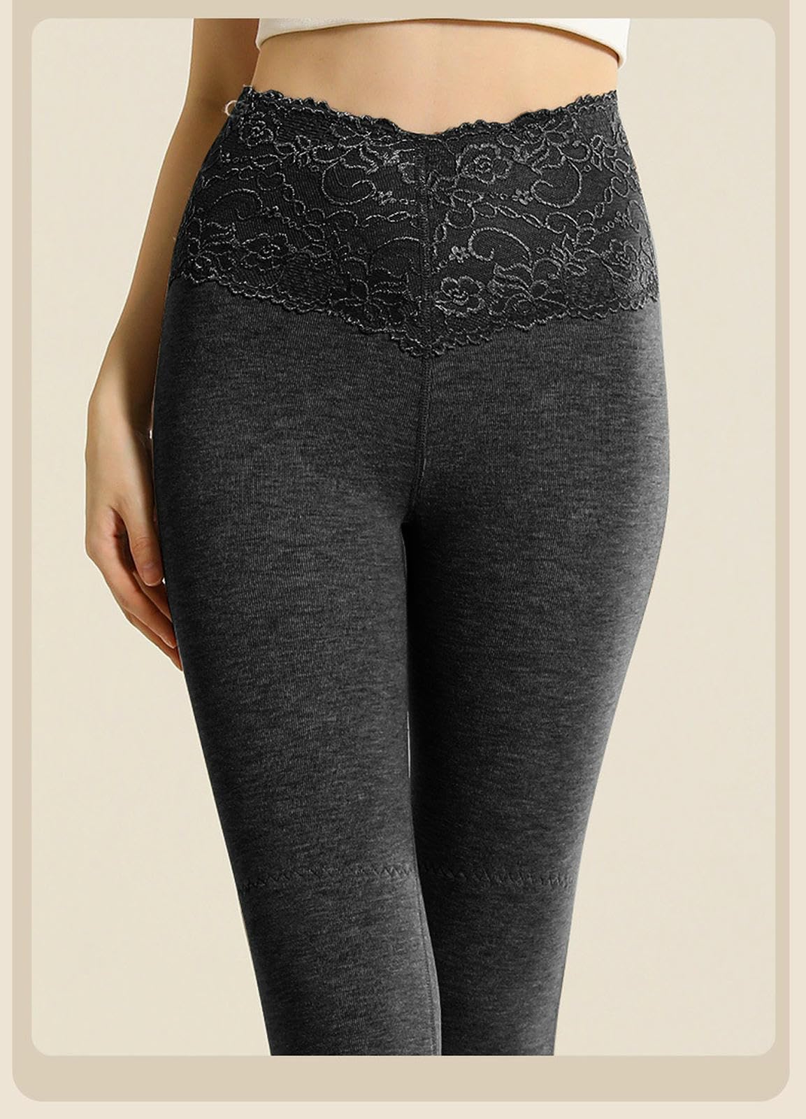 Leggings Térmicos Pantalones De Otoño E Invierno Las Mujeres Fondo Gruesos Altos-Verde A-l (80-100 Jin)