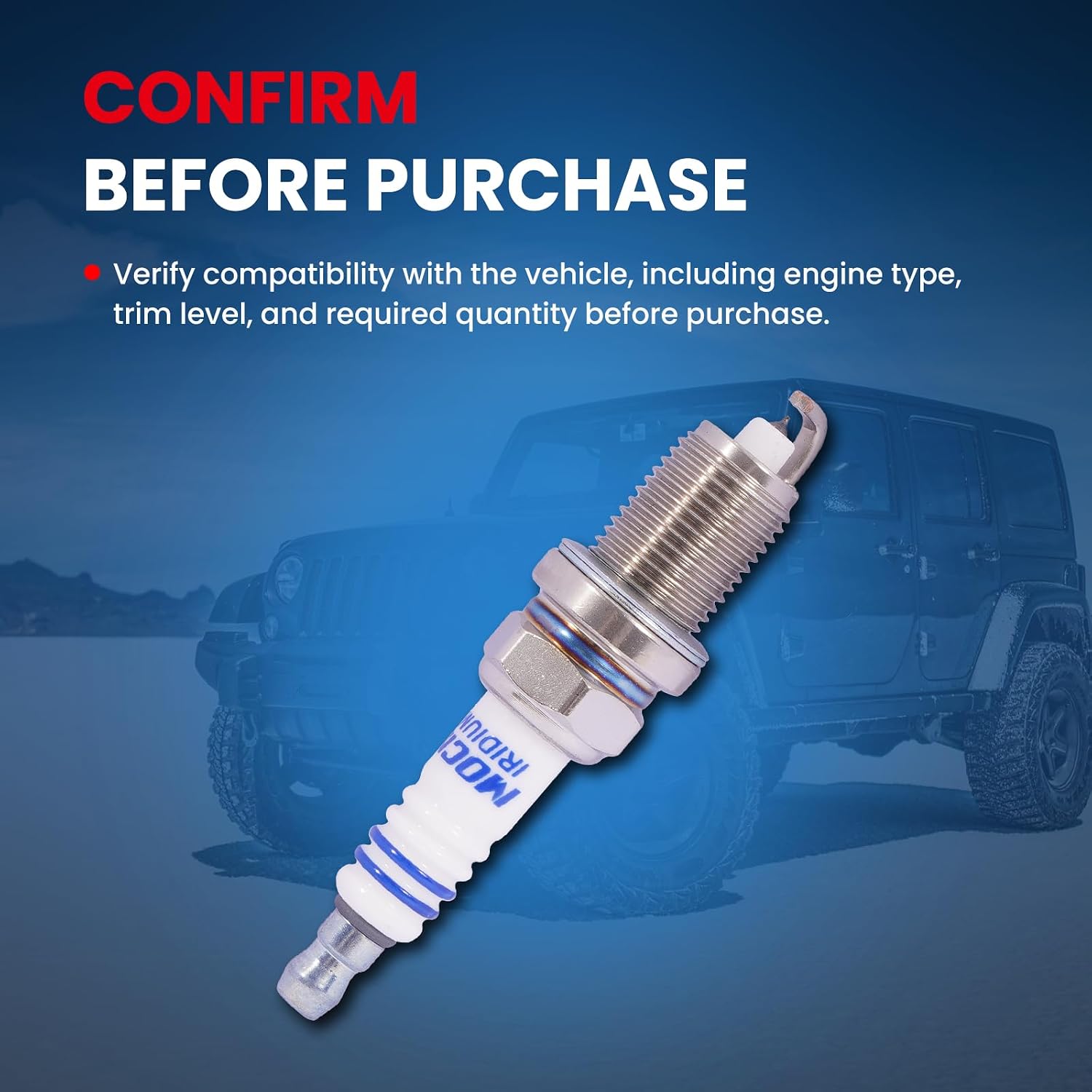 MOCA 4Pcs Spark Plugs 2477 Compatible with 90-05 for Hond Pilot 3.5L/ Accord 2.2L, 90-02 for Mazda Millenia 2.3L/ MPV 3.0L, 07-17 for Jeep Compass, 03-17 for Dodge Journey 2.4L