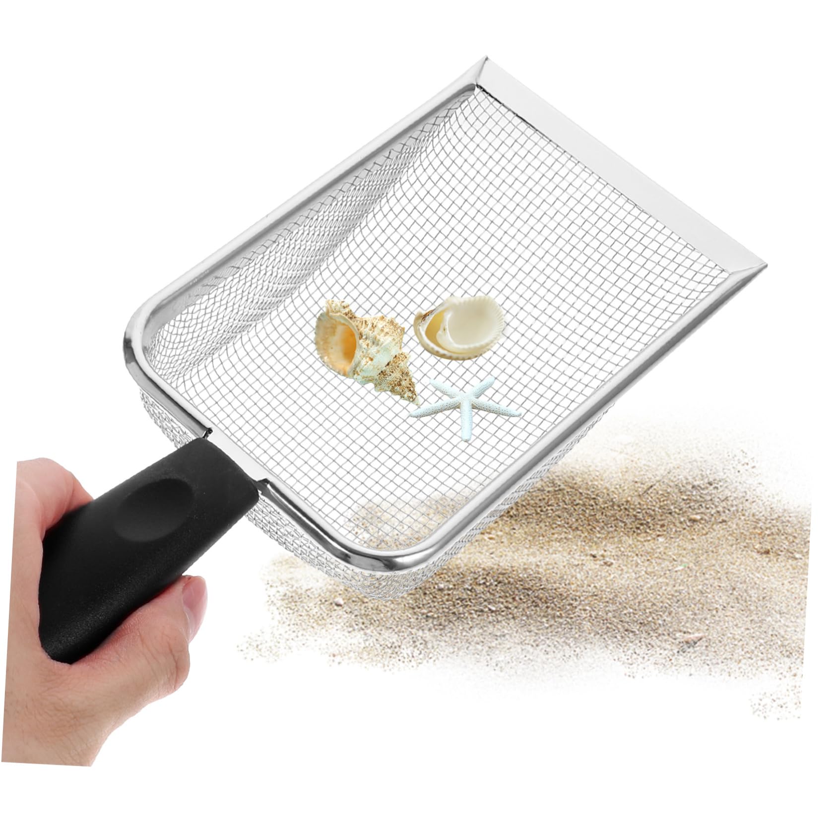 TOYANDONA Multi Use Beach Shovel Tool for Lightweight Mesh Filter Shovel with Mesh for Collecting Shells and Sand Play and for Outdoor Fun
