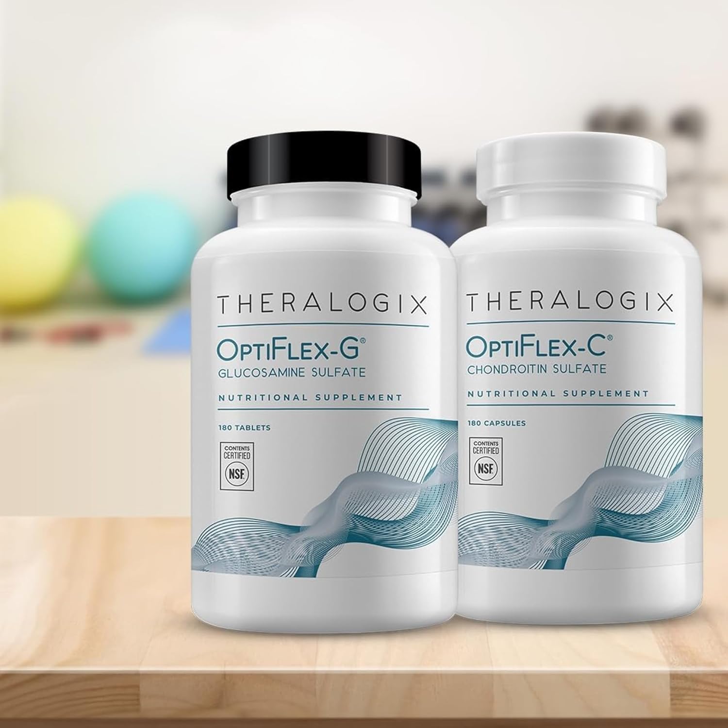 Theralogix OptiFlex Complete - 90-Day Supply - Glucosamine & Chondroitin Supplement - Support Healthy Joint Function - Joint Supplements for Women & Men - NSF Certified - 180 Caps & 180 Tabs