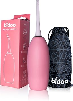 BIDOO ملح بيديت وردي عالمي محمول مع غطاء وحقيبة سفر l يحل محل المناديل المبللة ومرحاض الدش l زجاجة بيري لرعاية المسنين بعد الولادة l الأمهات الجدد l قبل وبعد العلاقة الحميمة