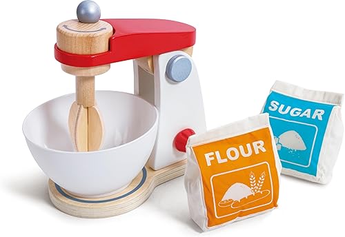 Hape Wooden Mighty Mixer Kitchen Plaset | Juguete educativo para hornear para preescolares a partir de 3 años