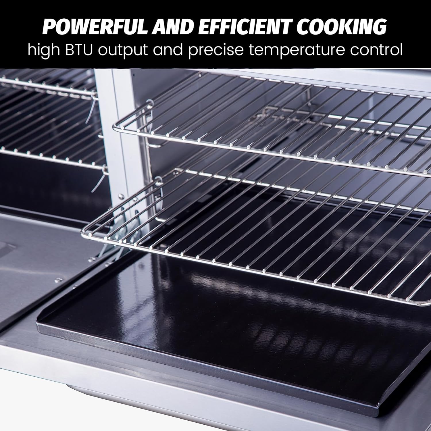 Hakka Commercial-Grade 60" Liquid Propane Gas Range with 280,000 BTU Output, 6 Burners, and 24" Griddle - Perfect for Restaurants, Food Trucks, and Professional Kitchens