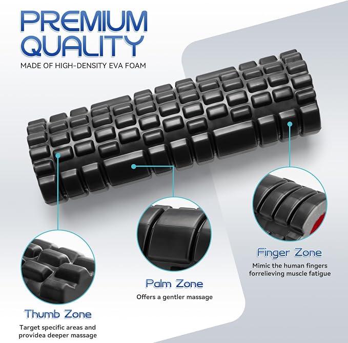 Set de 2 en 1 Foam Roller 18" para masaje muscular miniatura 3
