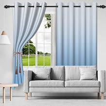 Blackout Curtains Thermal Insulated Window Treatment Panels Room Darkening Blackout Drapes for Living Room Bedroom Draperies Light Blue, 84" L x 52" W