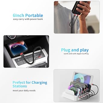 Short USB C to USB C Cable 20CM 2Pack, 60W PD Fast Charging Short USB C Cable Braided, 0.2M Type C to Type C Cord for iPhone 16 15 Samsung Galaxy S24 S23 S22 Note 20