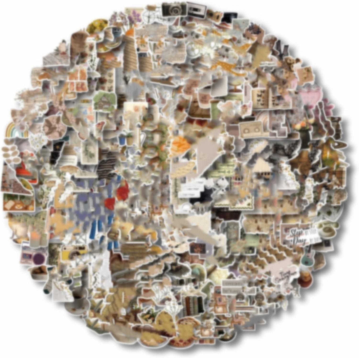 350 Pcs Stickers - Aesthetic Scrapbook & Junk Journal Supplies - Stickers for Laptops