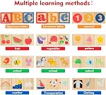 Wondertoys 36PCS Wooden ABC Blocks Number Blocks for Toddlers Stacking Wood Alphabet Building Games 1.65'' Large Montessori Educational Toys for Baby Stacking, Learning