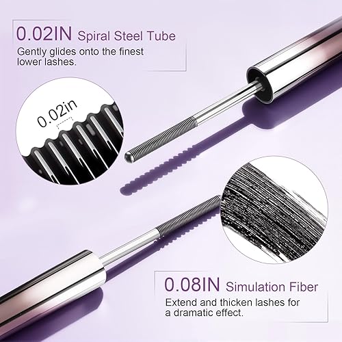 Miniatura 4 de Máscara de varita de hierro, rímel de hierro de pestañas rizadas 5D con varitas de metal lavables, rímel de pestañas impermeables de volumen