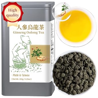 Yuexi Ginseng Oolong Tea Loose Leaf Premium Ginseng Tea Ren Shen Oolong Tea Taiwan Tea High Mountain Oolong Tea Taiwan Natural Sweet Aftertaste 150g/5.29oz