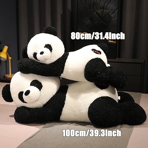 Miniatura 6 de Somao Juguete de peluche de oso panda gigante, lindo panda grande, almohada suave para abrazar para niños, novia, cojín para dormir, regalo (39.3